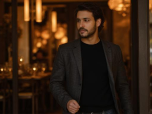First date outfit essentials for men 2026 — confident man entering upscale restaurant